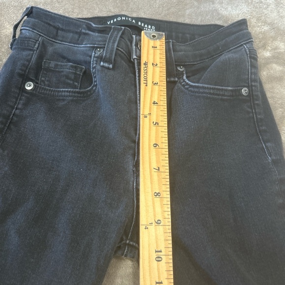 Veronica Beard Kate 10” Skinny Jeans Black Raven Wash women’s Size 24 Stretch - Picture 9 of 12